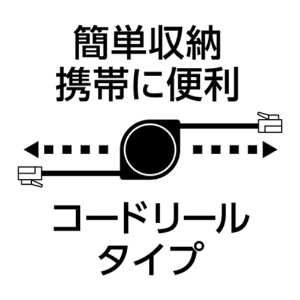 ナカバヤシ　ミヨシ　カテゴリー６Ａ巻き取りＬＡＮケーブル　ブラック　１ｍ　ＭＵＬ－ＣＡ６０１／ＢＫ　１個6