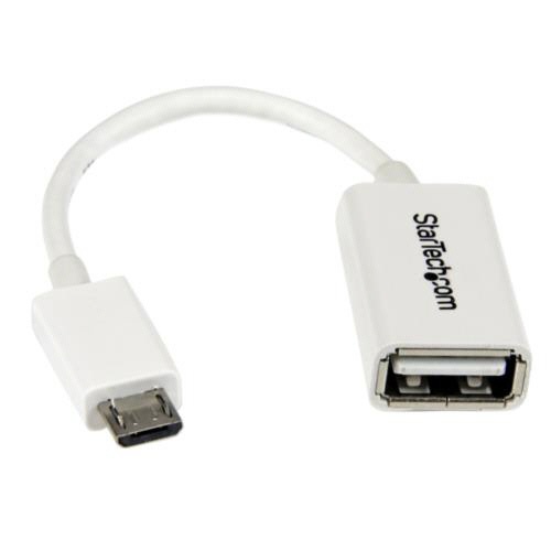 ＳｔａｒＴｅｃｈ．ｃｏｍ　ｍｉｃｒｏＵＳＢ　ＯＴＧ変換アダプタ　１２ｃｍ　ＵＳＢ　Ａ（メス）－ＵＳＢ　ＭｉｃｒｏＢ（オス）　ホワイト　ＵＵＳＢＯＴＧＷ　１個1