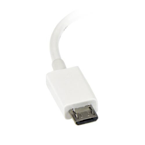 ＳｔａｒＴｅｃｈ．ｃｏｍ　ｍｉｃｒｏＵＳＢ　ＯＴＧ変換アダプタ　１２ｃｍ　ＵＳＢ　Ａ（メス）－ＵＳＢ　ＭｉｃｒｏＢ（オス）　ホワイト　ＵＵＳＢＯＴＧＷ　１個2