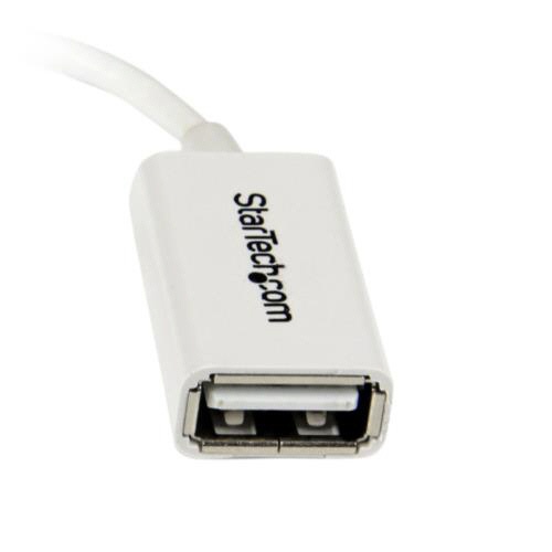 ＳｔａｒＴｅｃｈ．ｃｏｍ　ｍｉｃｒｏＵＳＢ　ＯＴＧ変換アダプタ　１２ｃｍ　ＵＳＢ　Ａ（メス）－ＵＳＢ　ＭｉｃｒｏＢ（オス）　ホワイト　ＵＵＳＢＯＴＧＷ　１個3