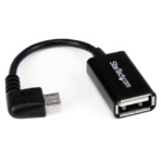 ＳｔａｒＴｅｃｈ．ｃｏｍ　ｍｉｃｒｏＵＳＢ　ＯＴＧ変換アダプタ　Ｌ型　１２ｃｍ　ＵＳＢ　Ａ（メス）－ＵＳＢ　ＭｉｃｒｏＢ（オス）　ブラック　ＵＵＳＢＯＴＧＲＡ　１個