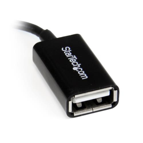ＳｔａｒＴｅｃｈ．ｃｏｍ　ｍｉｃｒｏＵＳＢ　ＯＴＧ変換アダプタ　Ｌ型　１２ｃｍ　ＵＳＢ　Ａ（メス）－ＵＳＢ　ＭｉｃｒｏＢ（オス）　ブラック　ＵＵＳＢＯＴＧＲＡ　１個2