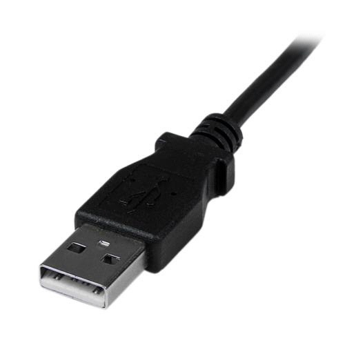 ＳｔａｒＴｅｃｈ．ｃｏｍ　ＵＳＢ２．０ケーブル　２ｍ　Ｔｙｐｅ　Ａ（オス）－ミニＢ（オス）Ｌ型下向き　ブラック　ＵＳＢＡＭＢ２ＭＤ　１本4