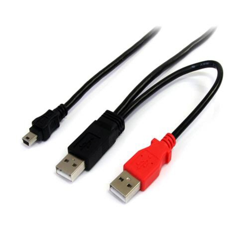 ＳｔａｒＴｅｃｈ．ｃｏｍ　ＵＳＢ　Ｙ字給電ケーブル　１．８ｍ　ＵＳＢ　Ａ－ｍｉｎｉ　Ｂ（Ｙ型分岐パワーケーブル）　ブラック　ＵＳＢ２ＨＡＢＭＹ６　１本1
