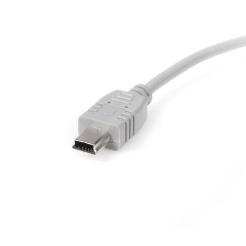 ＳｔａｒＴｅｃｈ．ｃｏｍ　ＵＳＢ２．０ケーブル　３ｍ　Ｔｙｐｅ　Ａ（オス）－Ｍｉｎｉ　Ｂ（オス）　グレー　ＵＳＢ２ＨＡＢＭ１０　１本3
