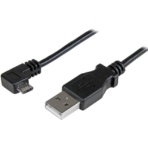 StarTech.com Micro USB L型右向きケーブル 0.5m Type A(オス)-Micro B(オス) 充電&同期用 ブラック USBAUB50CMRA 1本