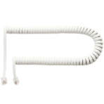 ナカバヤシ　ミヨシ　４極４芯　電話受話器用カールコード　クロス結線　片側ロング　３０ｃｍ　ホワイト　ＤＣ－Ｊ４０３Ｌ／ＷＨ　１本