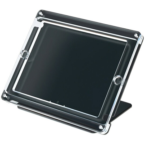 フジデノロ　ハイクオリティｉＰａｄスタンド　１０．２型モデル専用　ブラック（透明＋黒）　抗ウイルス抗菌液晶保護フィルム付　ＦＴＳ０１ＢＫ－ＶＦ　１セット2