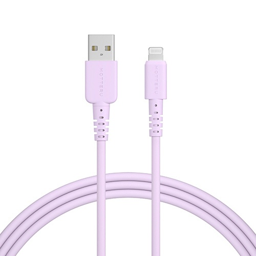オウルテック　ＭＯＴＴＥＲＵ　Ａ　ｔｏ　Ｌｉｇｈｔｎｉｎｇ　シリコンケーブル　ペールアイリス　２ｍ　ＭＯＴ－ＳＣＢＡＬＧ２００－ＰＵ　１本1