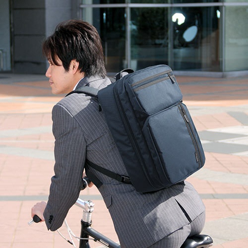 サンワダイレクト　３ＷＡＹビジネスバッグ　（鍵付・マチ拡張・ネイビー）　２００－ＢＡＧ０４８ＮＶ　１個8