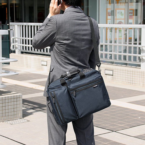 サンワダイレクト　３ＷＡＹビジネスバッグ　（鍵付・マチ拡張・ネイビー）　２００－ＢＡＧ０４８ＮＶ　１個9