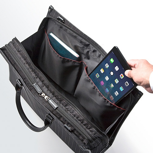 サンワダイレクト　ストライプビジネスバッグ　（大容量Ｗルーム・２ＷＡＹショルダー・Ａ４収納）　２００－ＢＡＧ０８８　１個7