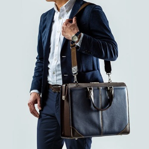 サンワダイレクト　ダレスバッグ　ビジネスバッグ　（日本製・２ＷＡＹ・デニム使用・１３．３型対応・鍵付・ネイビー）　２００－ＢＡＧ１４５ＮＶ　１個9