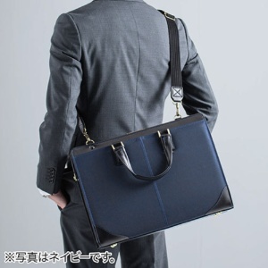 サンワダイレクト　日本製ビジネスバッグ　（肩掛け・ショルダー対応・鎧布生地・ダレスバッグ・ブラック）　２００－ＢＡＧ１６４ＢＫ　１個8