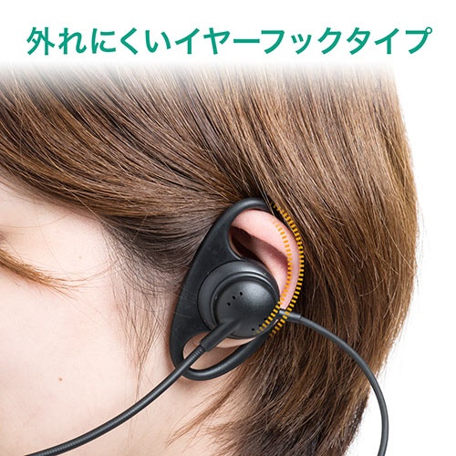 サンワダイレクト　ワイヤレスガイドシステム用マイク　（ガイド用イヤホンマイク・イヤーフックタイプ・カールコード・双指向性）　４００－ＨＳＧＳ－ＨＳ２　１個5
