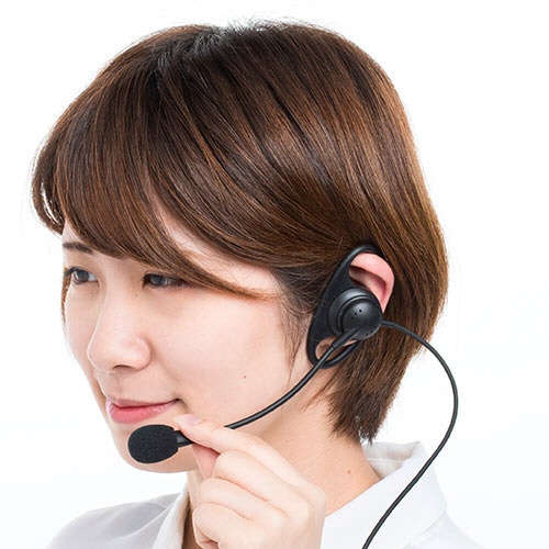 サンワダイレクト　ワイヤレスガイドシステム用マイク　（ガイド用イヤホンマイク・イヤーフックタイプ・カールコード・双指向性）　４００－ＨＳＧＳ－ＨＳ２　１個7