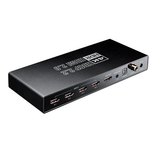 HDMI切替器 4K/60Hz HDR対応 4入力1出力 光デジタル 同軸