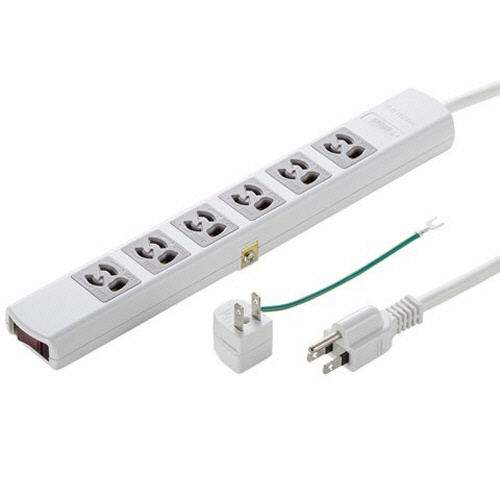 サンワサプライ　雷ガードタップ　３Ｐ・６個口　３ｍ　ホワイト　ＴＡＰ－ＳＰ３６ＭＧ－３　１個1