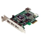 StarTech.com High Speed USB 2.0 4ポート増設PCI Expressカード ロープロファイル対応 外部ポート×3 PEXUSB4DP 1個