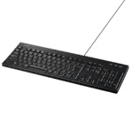 バッファロー　ＵＳＢ接続　有線フルキーボード　防水防塵抗菌仕様　ブラック　ＢＳＫＢＵ５２０ＢＫ　１台