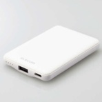 エレコム　薄型コンパクトモバイルバッテリー（２．４Ａ／Ｃ×１＋Ａ×１）　５０００ｍＡｈ　ホワイト　ＤＥ－Ｃ３７－５０００ＷＨ　１個