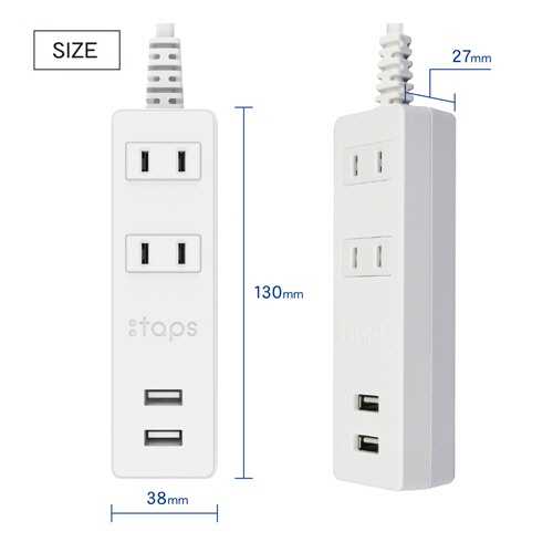 トップランド　ＵＳＢ付きコンセントタップ　２ｍ・２個口　ＳＴＰＡ２０－ＷＴ　１個6
