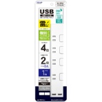 トップランド　ＵＳＢ付き個別スイッチタップ　４個口＋２ポート　ホワイト　ＳＴＰＣ