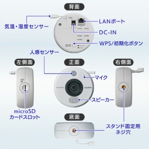アイオーデータ　ＡＩ＆５つのセンサー搭載ネットワークカメラ「Ｑｗａｔｃｈ」　ＴＳ－ＮＳ４１０Ｗ　１台3