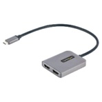 ＳｔａｒＴｅｃｈ．ｃｏｍ　ＭＳＴハブ　デュアルモニター対応　ＵＳＢ　Ｃ－ＨＤＭＩ　３０ｃｍ　グレー　ＭＳＴ１４ＣＤ１２２ＨＤ　１個