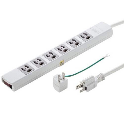 サンワサプライ　雷ガードタップ　３Ｐ・６個口　５ｍ　ホワイト　ＴＡＰ－ＳＰ３６ＭＧ－５　１個1