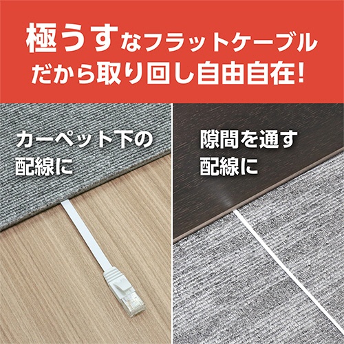 ナカバヤシ　ミヨシ　ＣＡＴ．６Ａ　ＬＡＮケーブル　フラット　ホワイト　１ｍ　Ｃ６Ａ－Ｆ０１ＷＨ　１本9