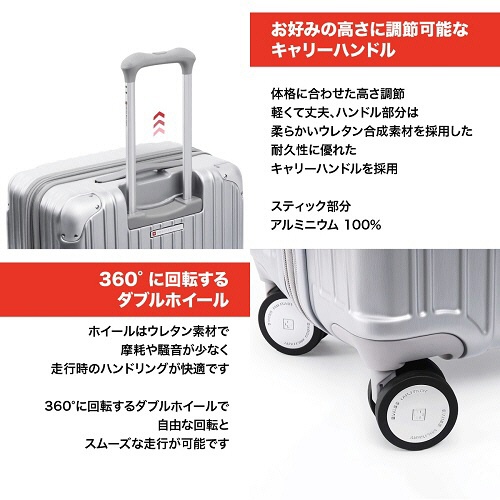 エム・エス・シー　ＳＷＩＳＳ　ＭＩＬＩＴＡＲＹ　ＣＹＧＮＵＳ（シグナス）　スーツケース　４２Ｌ　メタリックシルバー　ＳＭ－Ａ８２０　１台3