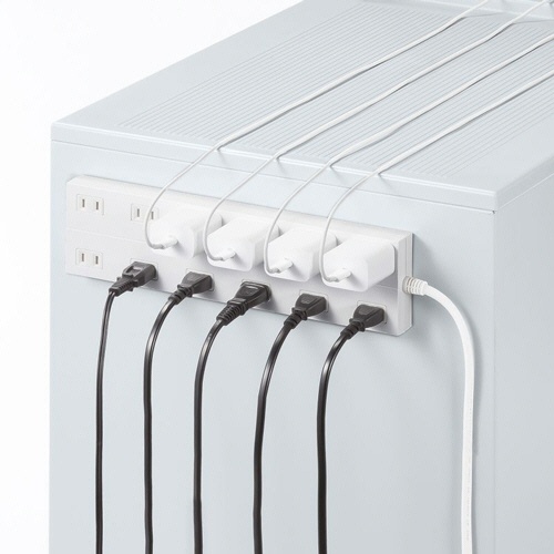 サンワサプライ　電源タップ（ＡＣアダプタ対応・マグネット付）　２Ｐ・１２個口　ホワイト　３ｍ　ＴＡＰ－２３１２－３Ｗ　１個2
