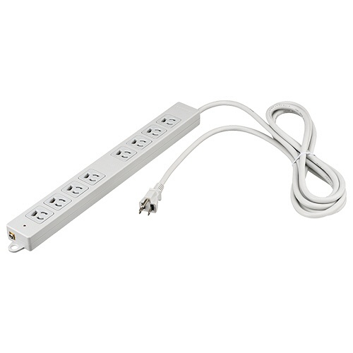 バッファロー　３ピン式電源タップ　８個口　２重構造　雷サージ＆ランプ付　ライトグレー　１ｍ　ＢＴＫＰＬＭＪＴ３８１０ＬＧ　１個1