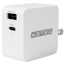 アドテック　ＰｏｗｅｒＤｅｌｉｖｅｒｙ対応　ＧａＮ　急速充電器　ケーブル付　６５Ｗ　ホワイト　ＡＰＤ－Ａ０６５ＡＣ－ｗＣ－ＷＨ　１個