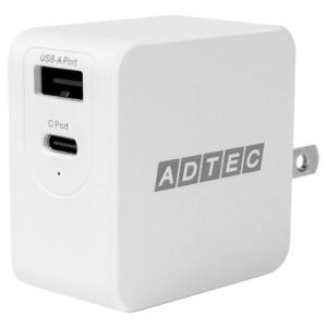アドテック　ＰｏｗｅｒＤｅｌｉｖｅｒｙ対応　ＧａＮ　急速充電器　ケーブル付　６５Ｗ　ホワイト　ＡＰＤ－Ａ０６５ＡＣ－ｗＣ－ＷＨ　１個1