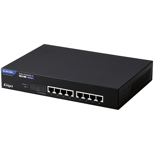 エレコム　レイヤー２　Ｇｉｇａ対応　ＰｏＥ　アンマネージスイッチ　８ポート　ＥＨＢ－ＵＧ２Ｄ０８－ＰＬ　１台1