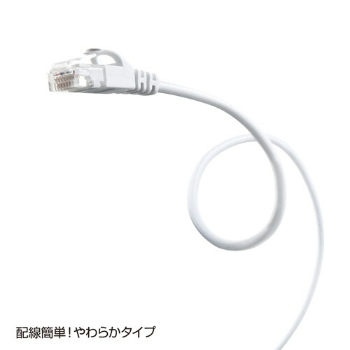 サンワサプライ　カテゴリ６準拠極細ＬＡＮケーブル　ホワイト　０．５ｍ　ＬＡ－ＳＬ６－００５Ｗ　１本4