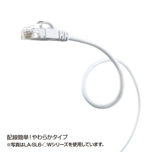 サンワサプライ　カテゴリ６準拠極細ＬＡＮケーブル　ブラック　１ｍ　ＬＡ－ＳＬ６－０１ＢＫ　１本4