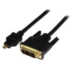 ＳｔａｒＴｅｃｈ．ｃｏｍ　マイクロＨＤＭＩ－ＤＶＩ変換ケーブル　１ｍ　ブラック　ＨＤＤＤＶＩＭＭ１Ｍ　１本