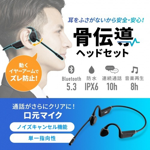 サンワサプライ　Ｂｌｕｅｔｏｏｔｈ骨伝導ヘッドセット　ＭＭ－ＢＴＳＨ６９ＢＫ　１個2