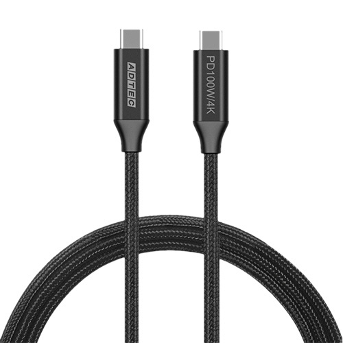 アドテック　Ｔｙｐｅ－Ｃ　ｔｏ　Ｃ　ケーブル　（４Ｋ・ＰＤ１００Ｗ／１０Ｇｂｐｓ）　１．５ｍ　ブラック　ＡＰＣ－Ｖ１５１０ＣＣ－４ＫＵ３Ｇ２－Ｂ　１本1