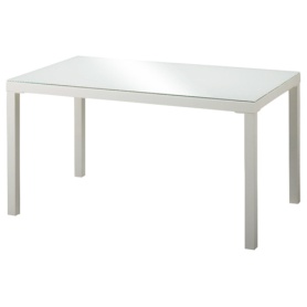 あずま工芸　ガラステーブル　幅１３５０×奥行８００×高さ７１０ｍｍ　ホワイト　ＧＤＴ－７６３１　１台