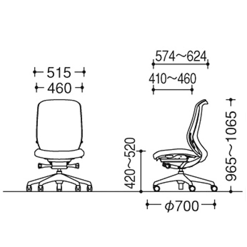 オカムラ　シルフィー　ハイバック　クッションタイプ　肘なし　ボディー・脚：ブラック　背・座：レッド　Ｃ６３７ＸＲ－ＦＳＦ９　１脚3