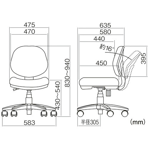 ナカバヤシ　らくらくチェア　肘なし　グリーン　ＯＴＳ２９１Ｇ　１脚3
