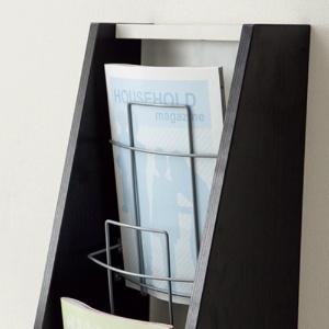 アール・エフ・ヤマカワ　木製カタログスタンド　シングルII　幅２８１×奥行３００×高さ１２１０ｍｍ　ホワイト×ダーク（木目）　ＳＨＫＳ２－００１Ｄ　１台2