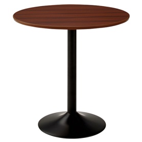 ＡＫＩＲＡ　カフェテーブル　丸型　スチール脚ブラック　直径７５０×高さ７２０ｍｍ　ダークブラウン　ＣＴＲＲ－７５Ｒ－ＤＢ　１台