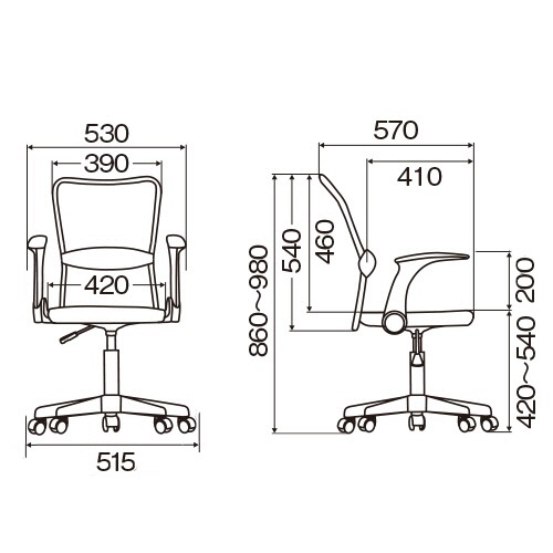 不二貿易　メッシュバックチェアー　ハンターII　アームアップタイプ　ブルー　ＨＦ－３８ＡＵＢＬ　１脚3
