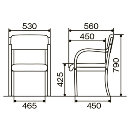 ホームスタイリング　スタッキングチェアー　カーム　ビニールレザー　アイボリー　ＳＣＣ－ＩＶ－ＮＡ　１脚2