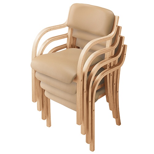 ホームスタイリング　スタッキングチェアー　カーム　ビニールレザー　アイボリー　ＳＣＣ－ＩＶ－ＮＡ　１脚3